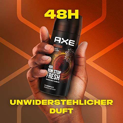 Axe Bodyspray Moschus, Leather & Cookies, Epic Fresh oder Anarchy Deo ohne Aluminium 1x150ml (Prime, Spar-Abo)