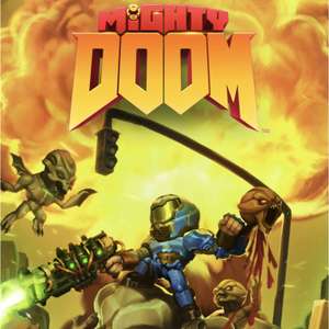 Crossover von Mighty DOOM & FALLOUT : Vault-Tec Mini Slayer Skin kostenlos in Mighty Doom bis 31. Mai (iOS / Android)