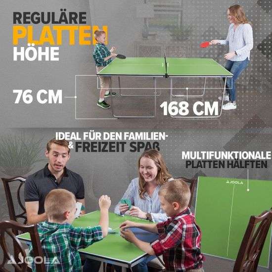 JOOLA Tischtennisplatte mit Netz & Tischtennisschläger & 12x Tischtennisbälle Set