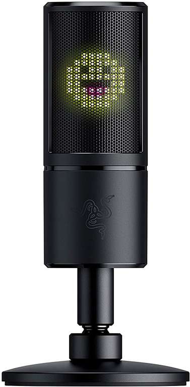 Razer Seiren Emote USB-Kondensator-Mikrofon (Großmembran, Hyperniere, 16bit/48kHz, Tischstativ, Schwanenhals, LED Matrix-Display)