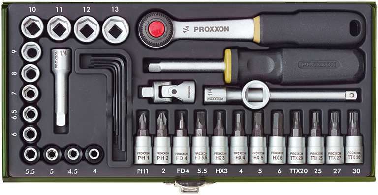 Proxxon 36 tlg. Feinmechaniker-Steckschlüsselsatz 1/4" Versandkostenfrei