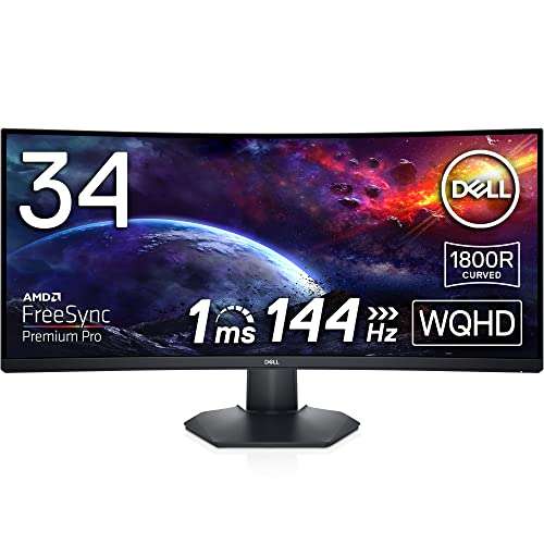 Dell S3422DWG 34 Zoll WQHD Curved Gaming Monitor, 144Hz, VA, 1ms
