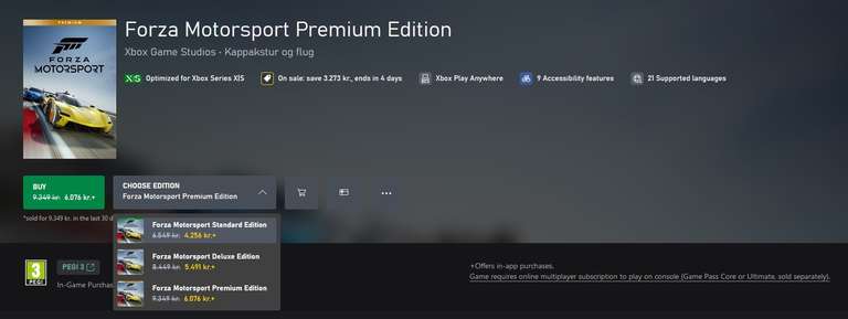 Forza Motorsport Premium PC+Xbox- MS Store Island