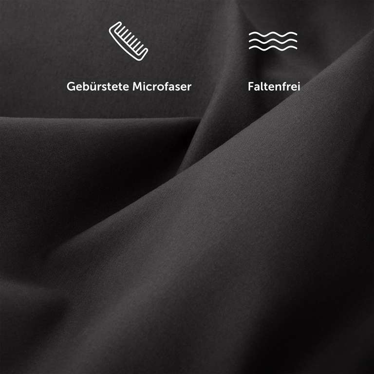 Blumtal Bettwäsche 135x200 cm & Kissenbezug 80x80 cm - Bettbezüge aus Atmungsaktivem Mikrofaser, Bettbezug Set 2teilig - Anthrazit