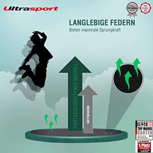 Ultrasport Trampolin Deluxe - 305 cm - Green