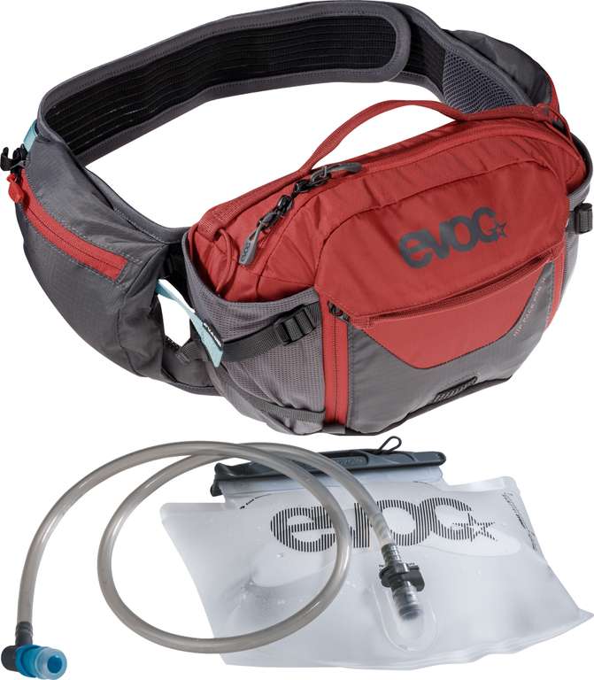EVOC MTB Hip Pack Pro 3L inkl. Trinkblase 1,5L, Farbe grau/rot [Fahrrad.de]