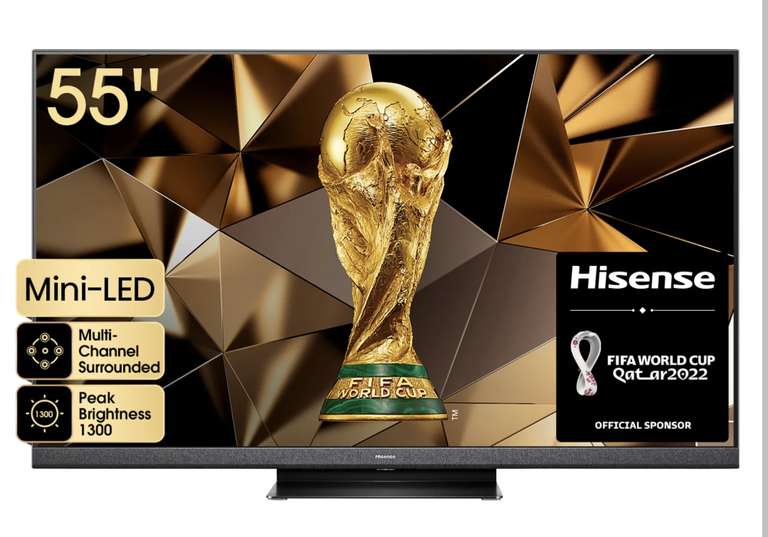 HISENSE 55U87HQ Mini LED TV (Flat, 55 Zoll / 139 cm, HDR 4K, SMART TV, VIDAA U6)