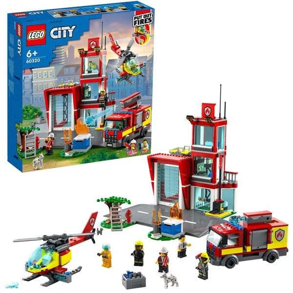 LEGO - 60320 City Feuerwache + (Gratis) LEGO - 30640 City Rennauto