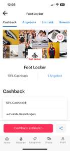 10% Foot Locker Cashback mit Shoop