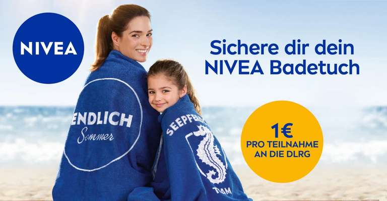 Nivea Seepferdchen Handtuch 2022 gratis, beim Kauf von drei Produkten im Wert von 9€