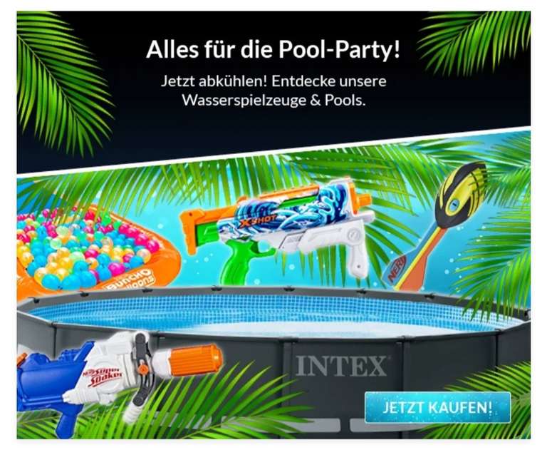 [Alternate] - Aktion "Alles für die Pool-Party" - Nerf Guns, Pools, Lay-Z (z.B. Bestway Power Steel Frame Pool inkl. Sandfilter für 369€)