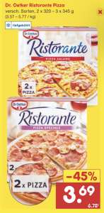[Netto MD] Doppelpack Dr. Oetker Ristorante Pizza für 3,69 statt 6,78