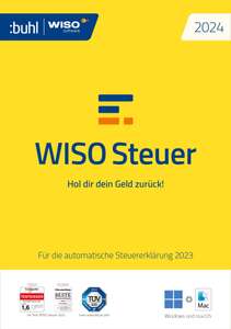 [amazon] WISO Steuer 2024: Aktivierungscode per Email, Steuerjahr 2023. Für Windows, Mac, Smartphones & Tablets. Standardversion (CD) 24,20€