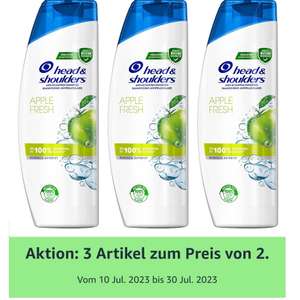 "3 für 2" Head & Shoulders Anti-Schuppen-Shampoo Aktion, z.B. 3 x Apple Fresh 300ml (2,26€ pro) [Prime Spar-Abo]