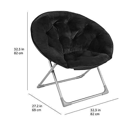 Amazon Basics Schalenstuhl aus Kunstfell mit Metallgestell