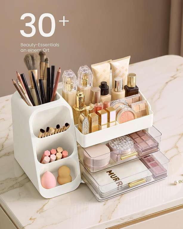 Prime - SONGMICS Make up Kosmetik Organizer mit Schubladen, Pinsel Aufbewahrung 3-in-1 Aufbewahrung Schminke große Lagerung