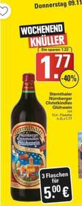 Edeka WEZ: 3(Liter)Flaschen Glühwein(10%vol)für 5€ // 3 Dosen (0,33l) 'The Real Cola' für 1.11€