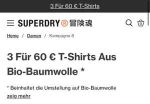 Superdry - 3 T-Shirts für 60€