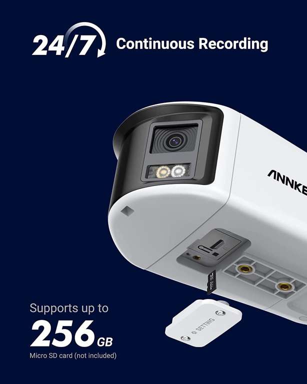 Annke FCD600 Überwachungskamera (2 Objektive für 180°, 3632x1632@20fps, PoE, Farbnachtsicht, KI-Bewegungserkennung, Audio, microSD, ONVIF)