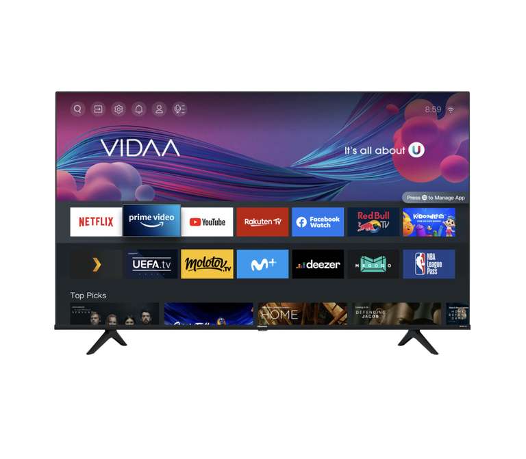 Hisense 65A85H, 65 Zoll, OLED Panel , VRR 120Hz HDMI 2.1, Smart TV , Triple Tuner , Doby Atmos