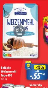 Lidl Weizenmehl Typ 405 Eigenmarke Belbake für 0,55€/kg