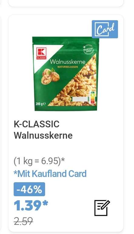 K-CLASSIC - Walnüsse naturbelassen - Kauflandcard