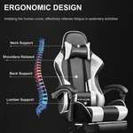 GTPLAYER Bürostuhl Gaming Stuhl Massage Gaming Sessel Ergonomischer Gamer Stuhl mit Fußstütze, Kopfstütze Massage-Lendenkissen