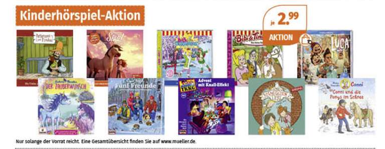 Zahlreiche Kinder CDs für nur 2,99€ bei Müller