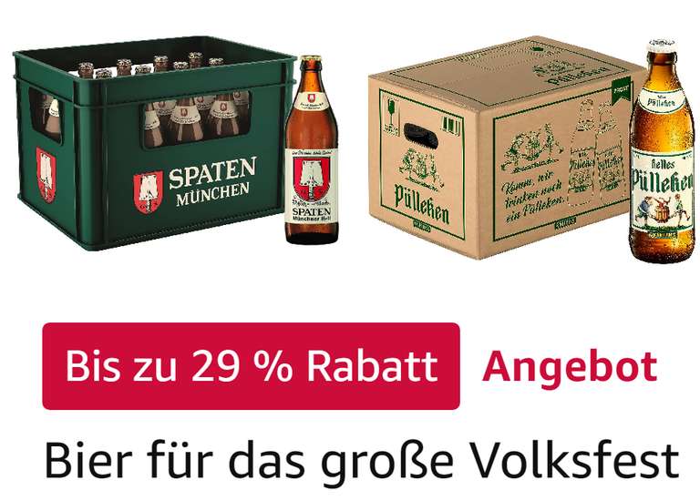 Aktion "Bier für das große Volksfest", z.B. SPATEN Münchner Hell Flaschenbier, Helles Bier(20 x 0.5 l) | zzgl. Pfand [Prime Spar-Abo]