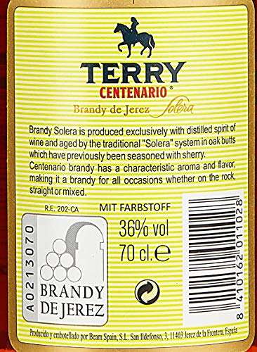 [Prime] Terry Centenario Brandy | 700 ml | 36 % Vol. | Brandy aus Spanien