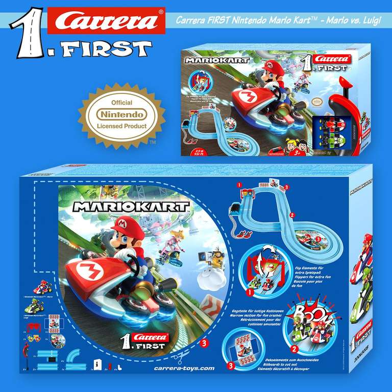 Carrera First Mario Kart Rennbahn | Super Mario vs. Luigi für 24,99€ (Amazon Prime)