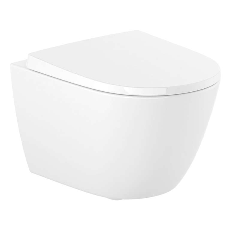 Roca Ona Wand-Tiefspül-WC kompakt, spülrandlos L: 48 B: 36 weiß A346688000, ohne WC-Sitz