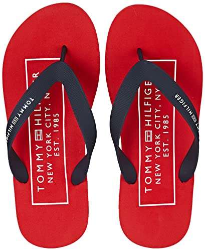 Tommy Hilfiger Herren Flip Flops Rubber Beach Sandal Gr 40 bis 46 für 17€ / mit Gurtband-Riemen 23€(Prime/Hilfiger)