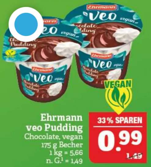 Ehrmann Veo Vegan Pudding für 49 Cent (Angebot + Coupon) [Lokal Marktkauf Nürnberg?]