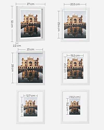 SONGMICS Bilderrahmen 3er-Set schwebend | horizontal oder vertikal | zum Aufhängen oder Aufstellen