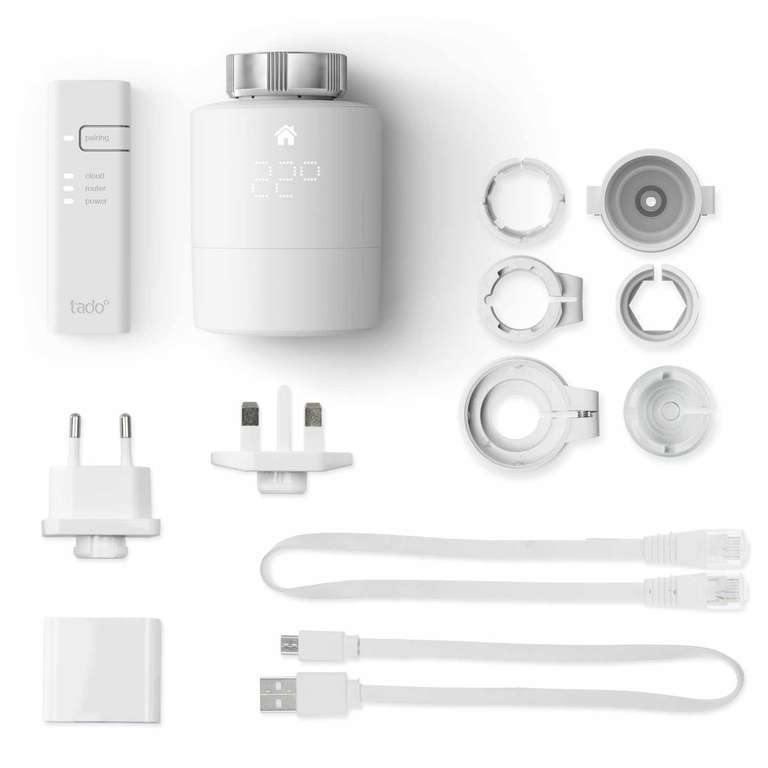 tado° Smartes Heizkörper-Thermostat Starter Kit V3+ (4x Heizkörperthermostat + Bridge, Alexa, Google Home, HomeKit, optionales Abo)