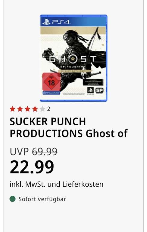 [Media Markt Abholung] Ghost of Tsushima PS4 Version