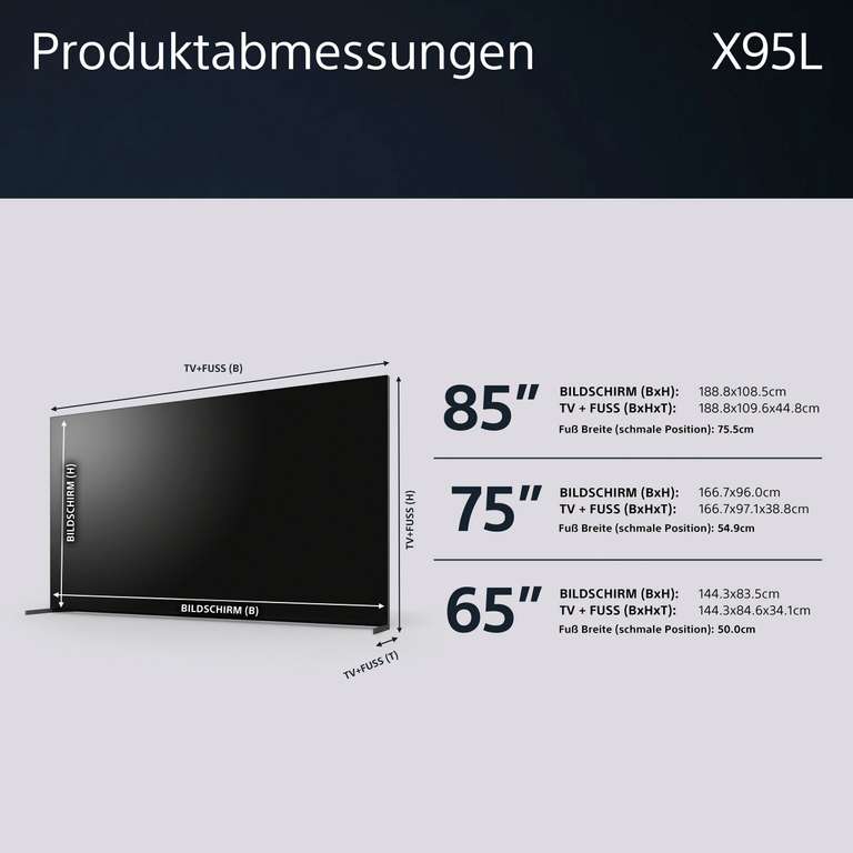 [CB] 85 Zoll Sony Bravia XR Mini LED X95L 4K UHD HDR