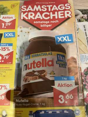 1kg Nutella Vorratsglas bzw Tagesration netto MD mit Coupon 2,93€