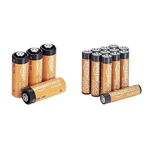 [Prime] Amazon Basics - Alkali-Batterien, A23 (4 Stück) & Performance Batterien Alkali, AAA, 12 Stück