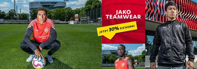 VfB Stuttgart JAKO SALE - 30% Rabatt (z.B. VfB Tropicana Trainingsjersey schwarz oder rot u.v.m.!)