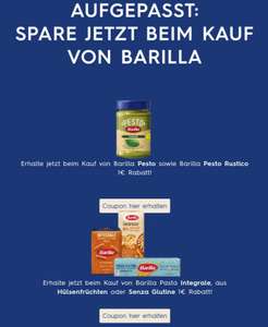Barilla: 1€ Sofort-Rabatt für Pesto/Rustico | 0,50€ für Pasta Integrale, Hülsenfrüchte und Senze Glutine (gültig bis 31.03.)