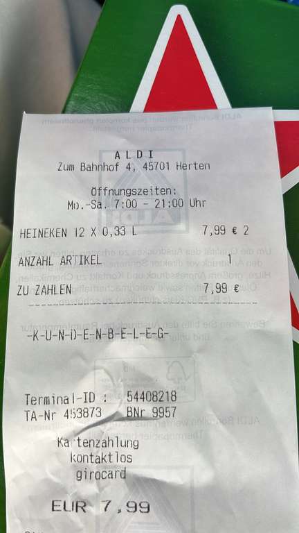 [lokal?] 12x0,33l Heineken Dosenbier