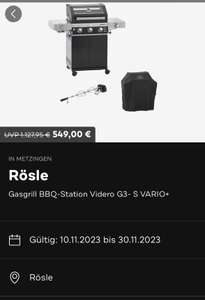Rösle Videro G3-S Vario+ schwarz inkl. Abdeckhaube und Drehspieß (Outlet in METZINGEN)