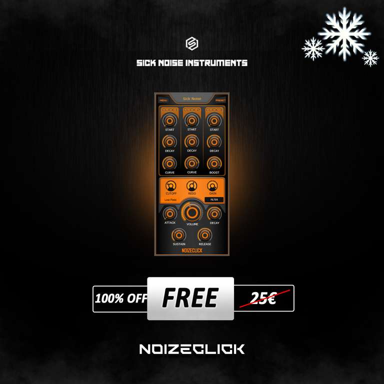 Noizeclick - Kick Drum Synth VSTi von Sick Noise Instruments im Winter Sale kostenlos