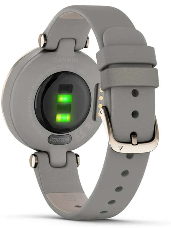 Garmin Lily Classic Edition Grau/Cremegold Touchscreen Smartwatch mit Lederarmband + zusätzliches Silikonband, Health und Fitness Funktionen