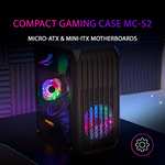 [Amazon.es] MarsGaming MC-S2 Schwarz, Kompaktes Micro-ATX Gaming PC-Gehäuse, 2 FRGB Rainbow-Lüfter mit Frontgitter, Volles Seitenfenster