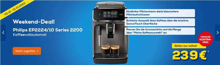 Philips EP2224/10 Series 2200 Kaffee-Vollautomat kaschmirgrau