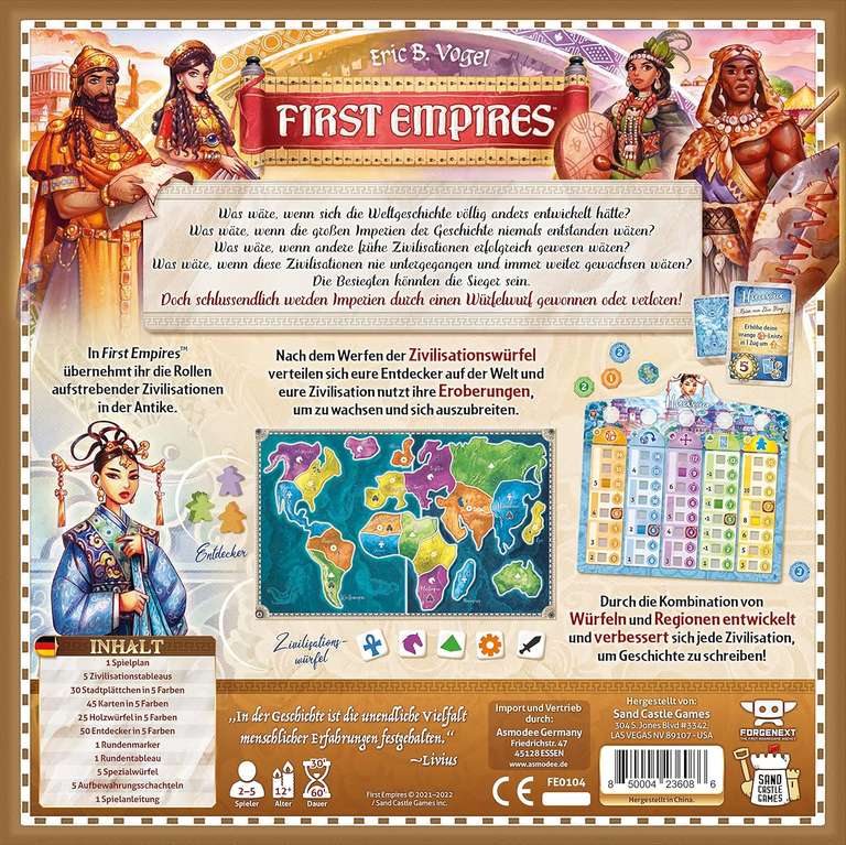 First Empires | Brettspiel (Strategie / Area Control) für 2 - 5 Personen ab 12 Jahren | ca. 60 Min. | BGG: 6.9 / Komplexität: 1.80