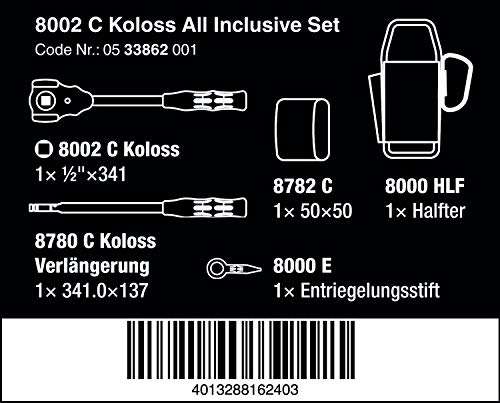 Wera 8002 C KOLOSS All Inclusive Set mit 1/2"-Antrieb, 5-teilig
